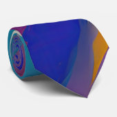 abstrakte Kunst "Azure Cascade" Krawatte (Gerollt)