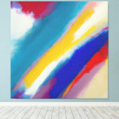 abstrakte Kunst "Azure Cascade" Leinwanddruck (Insitu (Holzboden))