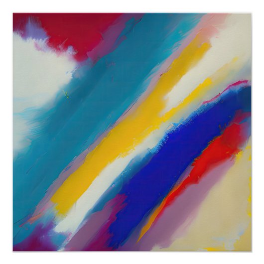 abstrakte Kunst "Azure Cascade" Poster (Vorderseite)
