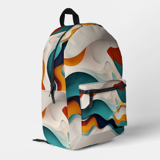 Abstrakte Kunst Bedruckter Rucksack (Rückseitige Ecke links)