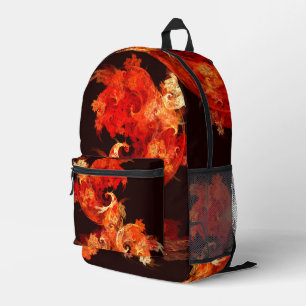 Abstrakte Kunst beim Tanzen von Feuervögeln Bedruckter Rucksack