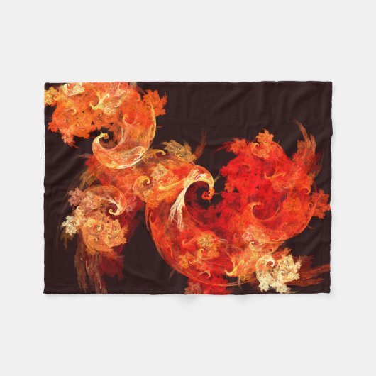 Abstrakte Kunst beim Tanzen von Feuervögeln Fleecedecke (Vorderseite (Horizontal))