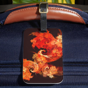 Abstrakte Kunst beim Tanzen von Feuervögeln Gepäckanhänger