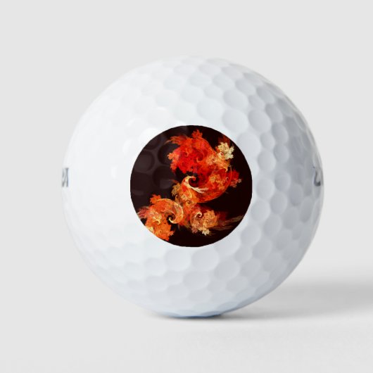 Abstrakte Kunst beim Tanzen von Feuervögeln Golfball (Vorderseite)