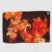 Abstrakte Kunst beim Tanzen von Feuervögeln Golfhandtuch (Horizontal)