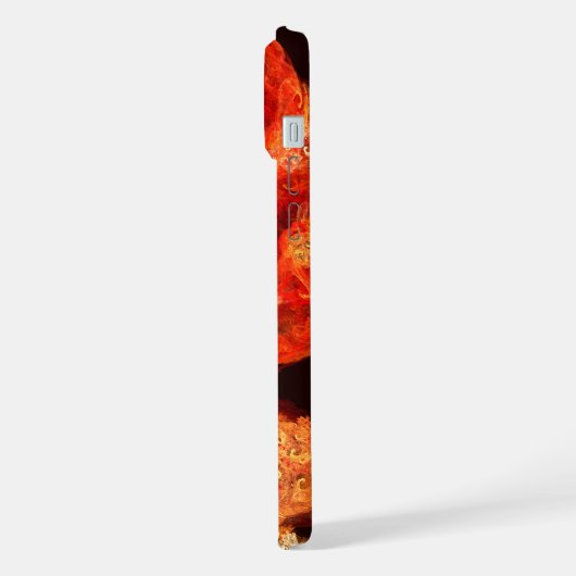 Abstrakte Kunst beim Tanzen von Feuervögeln iPhone Hülle (Linke Seite)