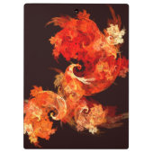 Abstrakte Kunst beim Tanzen von Feuervögeln Klemmbrett (Rückseite)