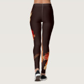 Abstrakte Kunst beim Tanzen von Feuervögeln Leggings (Rückseite)