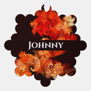 Abstrakte Kunst beim Tanzen von Feuervögeln Ornament Karte