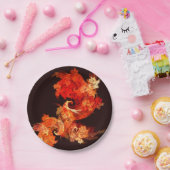 Abstrakte Kunst beim Tanzen von Feuervögeln Pappteller (Party)