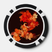 Abstrakte Kunst beim Tanzen von Feuervögeln Pokerchips (Rückseite)