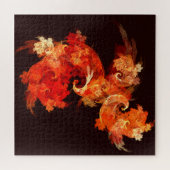 Abstrakte Kunst beim Tanzen von Feuervögeln Puzzle (Horizontal)