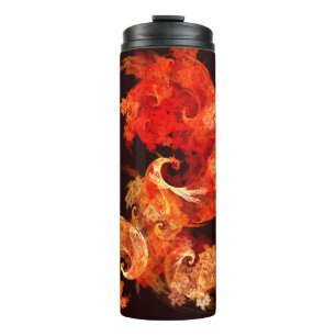 Abstrakte Kunst beim Tanzen von Feuervögeln Thermosbecher