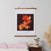 Abstrakte Kunst beim Tanzen von Feuervögeln Wandteppich Mit Holzrahmen (Schlafzimmer)