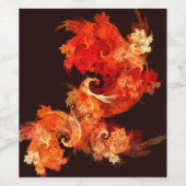 Abstrakte Kunst beim Tanzen von Feuervögeln Weinetikett (Einzelnes Label)