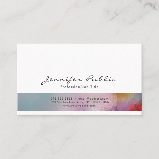 Abstrakte Kunst Beruflich Stilvoll Moderne Kunst Visitenkarte (Vorderseite)