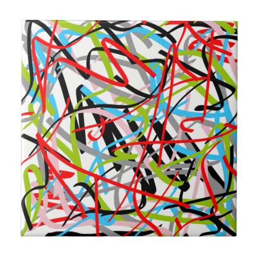 Abstrakte Kunst besetzt farbenfroh Fliese (Vorderseite)