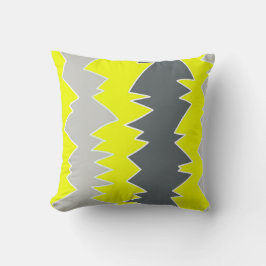 Abstrakte Kunst Blassgraue gelbe Holzkohle Grau Kissen