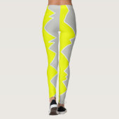 Abstrakte Kunst Blassgraue gelbe Holzkohle Grau Leggings (Rückseite)