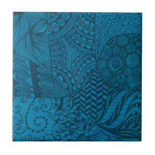 Abstrakte Kunst Blaumuster Fliese