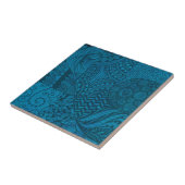 Abstrakte Kunst Blaumuster Fliese (Seite)
