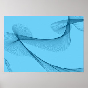 Abstrakte Kunst - Blautöne Poster