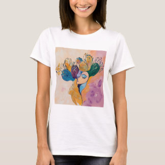 Abstrakte Kunst, Blumengemälde, modernes Design, T-Shirt