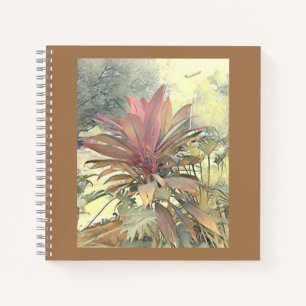 Abstrakte Kunst Botanische Aquarell-Buschgarten Notizblock