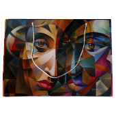 Abstrakte Kunst bunt Große Geschenktüte (Vorderseite)