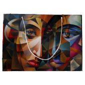 Abstrakte Kunst bunt Große Geschenktüte (Rückseite)