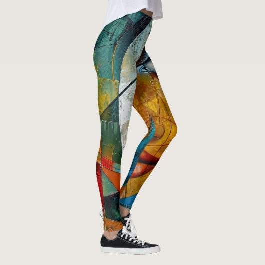 Abstrakte Kunst bunt Leggings (Rechts)
