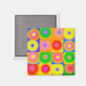 Abstrakte Kunst - buntes Glück Magnet (Vorderseite/Rückseite)