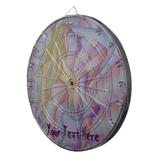 abstrakte Kunst, buntes Rosa, positives Retro Dartscheibe (Vorderseite rechts)