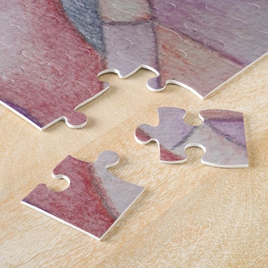 abstrakte Kunst, buntes Rosa, positives Retro Puzzle (Seite)