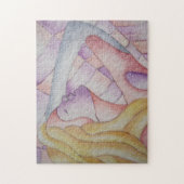 abstrakte Kunst, buntes Rosa, positives Retro Puzzle (Vertikal)