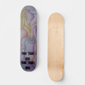 abstrakte Kunst, buntes Rosa, positives Retro Skateboard (Vorderseite)