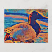 Abstrakte Kunst Canvasback Ente Postkarte (Vorderseite)