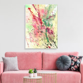 Abstrakte Kunst - Champagner Leinwanddruck (Insitu (Wohnzimmer))