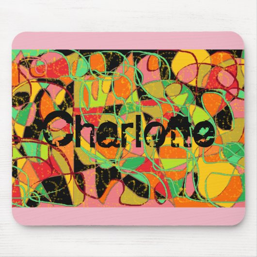 abstrakte Kunst Charlotte vom verwaisten schwarzen Mousepad (Vorne)