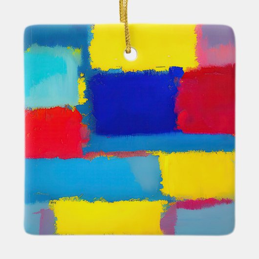 abstrakte Kunst "Cobalt Carnival" Keramikornament (Vorderseite)