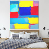 abstrakte Kunst "Cobalt Carnival" Leinwanddruck (Insitu (Schlafzimmer))