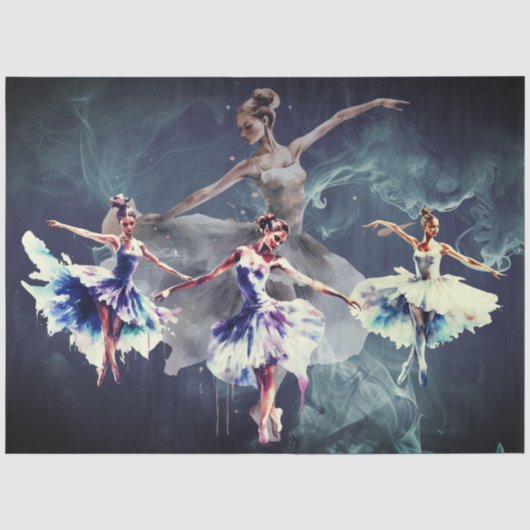Abstrakte Kunst Collage Balletttänzer Decoupage Seidenpapier (Vorderseite)