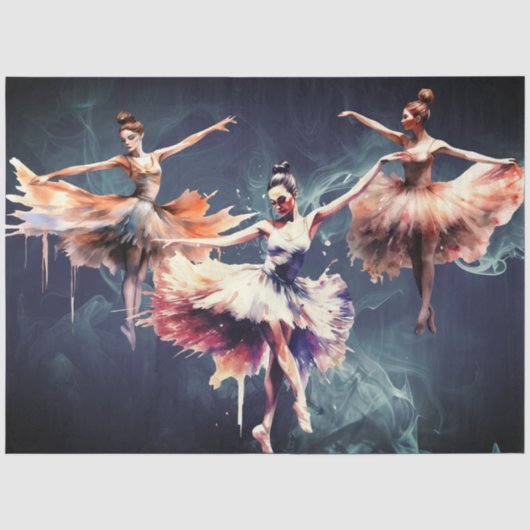 Abstrakte Kunst Collage Balletttänzer Decoupage Seidenpapier (Vorderseite)