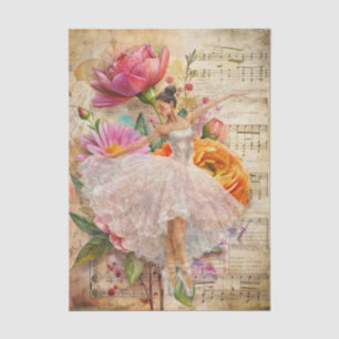 Abstrakte Kunst Collage Balletttänzerin Decoupage Seidenpapier