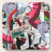 Abstrakte Kunst Collage Handgemalt Getränkeuntersetzer (Vorderseite)