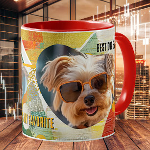 Abstrakte Kunst Collage Individuelles Hundebild Kaffeetasse