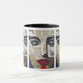Abstrakte Kunst | Dame's Face Digital Text Art Tasse (Zentrum)