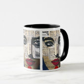 Abstrakte Kunst | Dame's Face Digital Text Art Tasse (VorderseiteRechts)