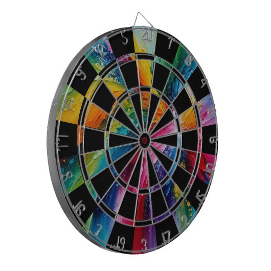 Abstrakte Kunst Dartscheibe (Vorderseite Links)