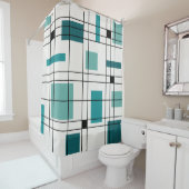 abstrakte Kunst der 1950er Jahre Aquamarin Duschvorhang (Beispiel)